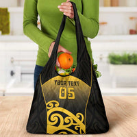 Custom Motueka High School Grocery Bag Maori Koru Pattern