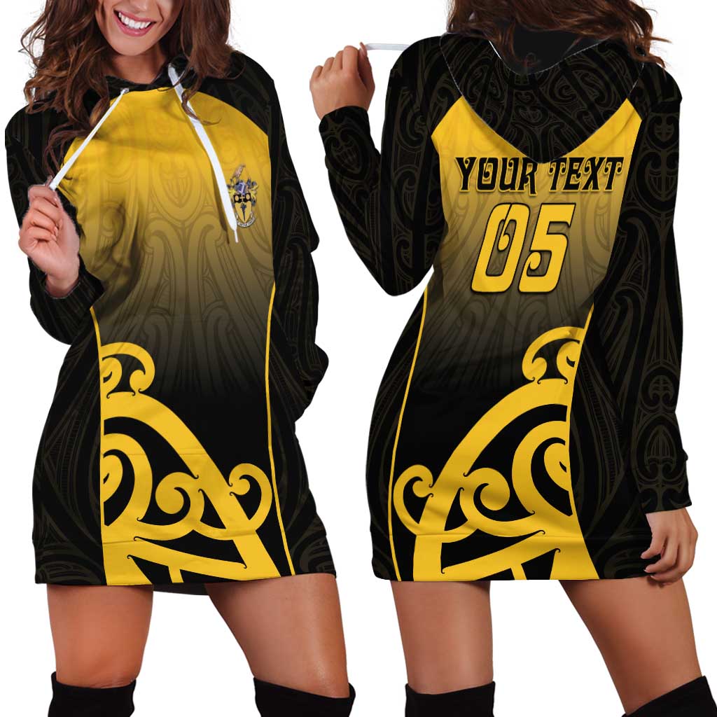 Custom Motueka High School Hoodie Dress Maori Koru Pattern