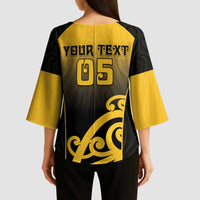 Custom Motueka High School Kimono Sleeve Blouse Maori Koru Pattern