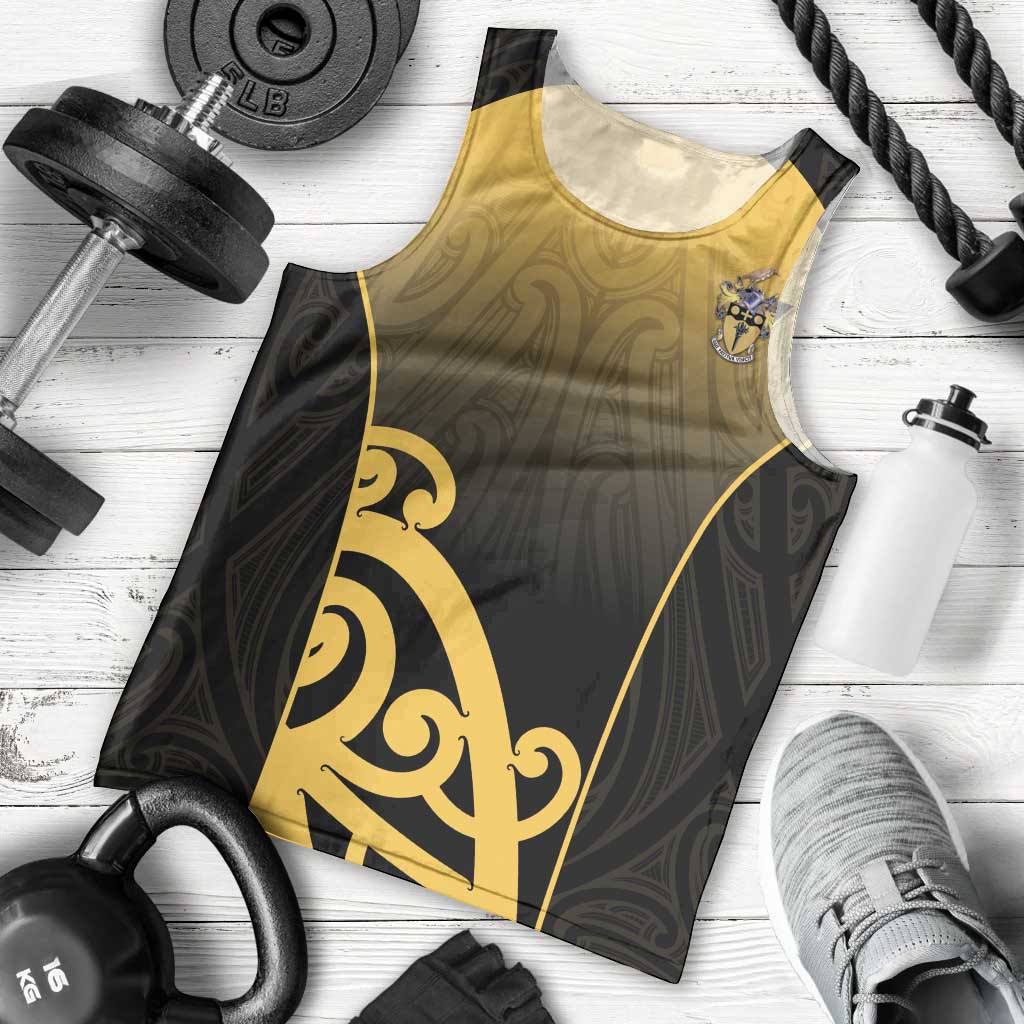 Custom Motueka High School Men Tank Top Maori Koru Pattern