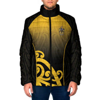Custom Motueka High School Padded Jacket Maori Koru Pattern