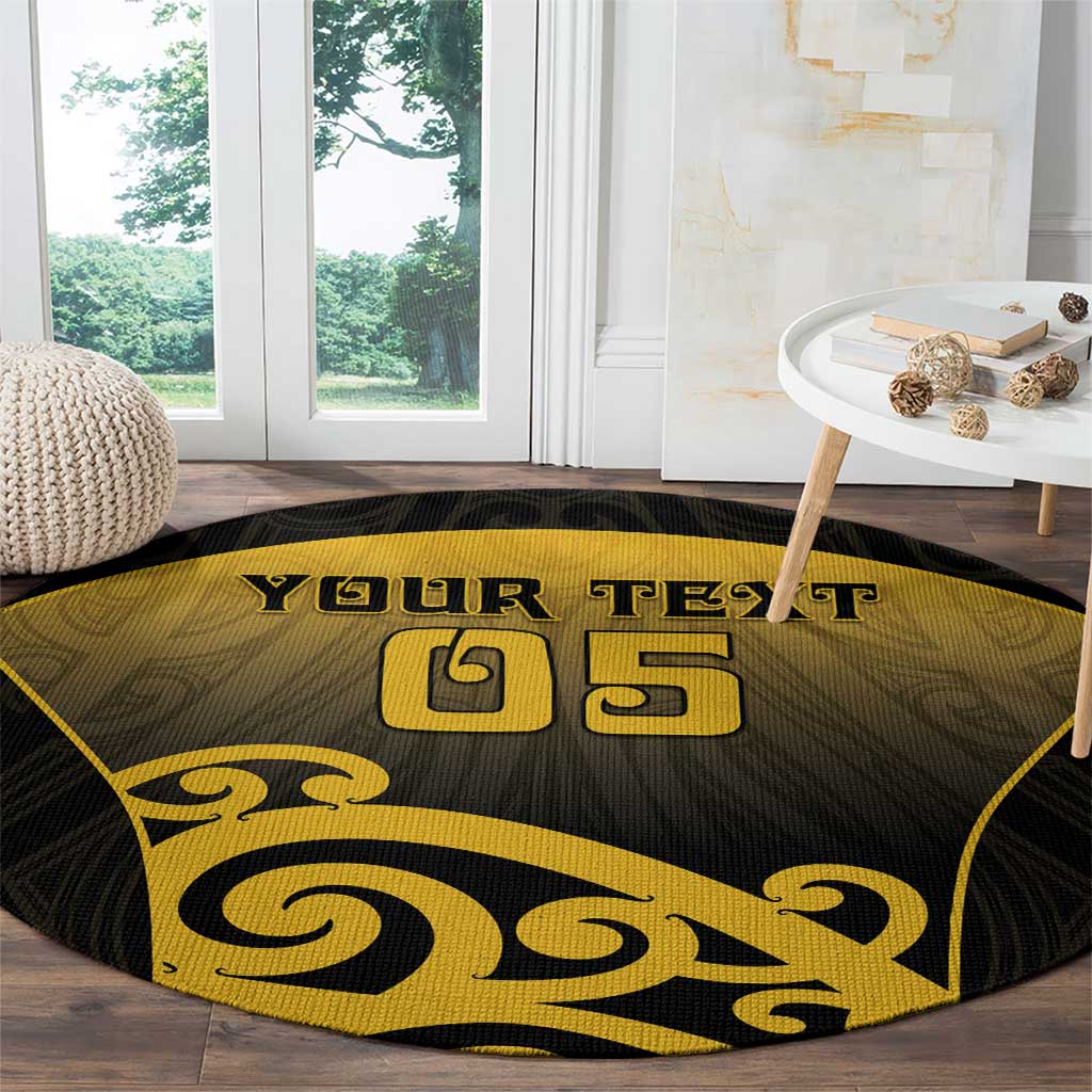 Custom Motueka High School Round Carpet Maori Koru Pattern