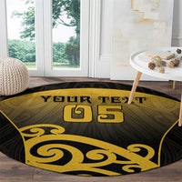 Custom Motueka High School Round Carpet Maori Koru Pattern