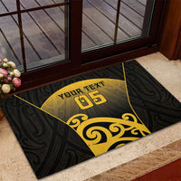 Custom Motueka High School Rubber Doormat Maori Koru Pattern