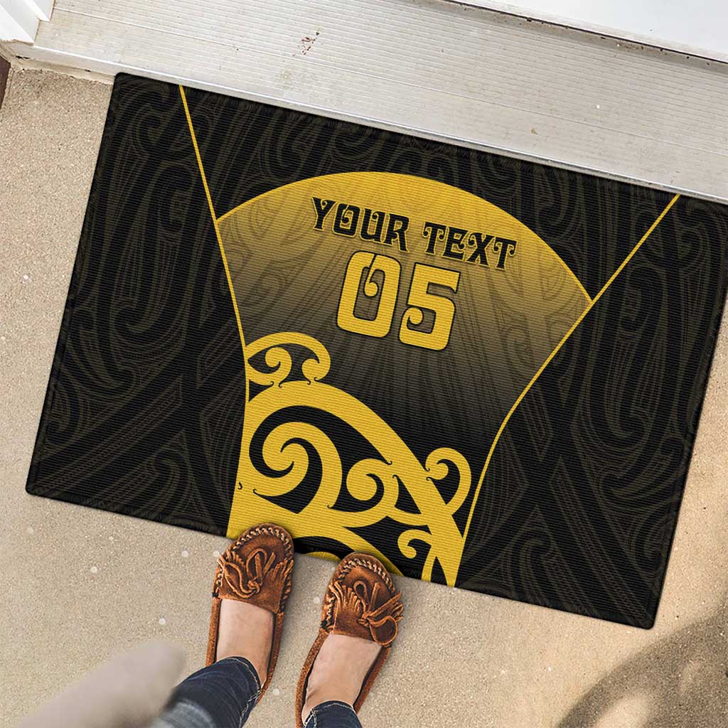 Custom Motueka High School Rubber Doormat Maori Koru Pattern