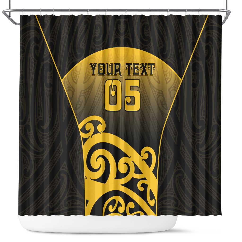 Custom Motueka High School Shower Curtain Maori Koru Pattern