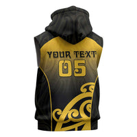 Custom Motueka High School Sleeveless Hoodie Maori Koru Pattern