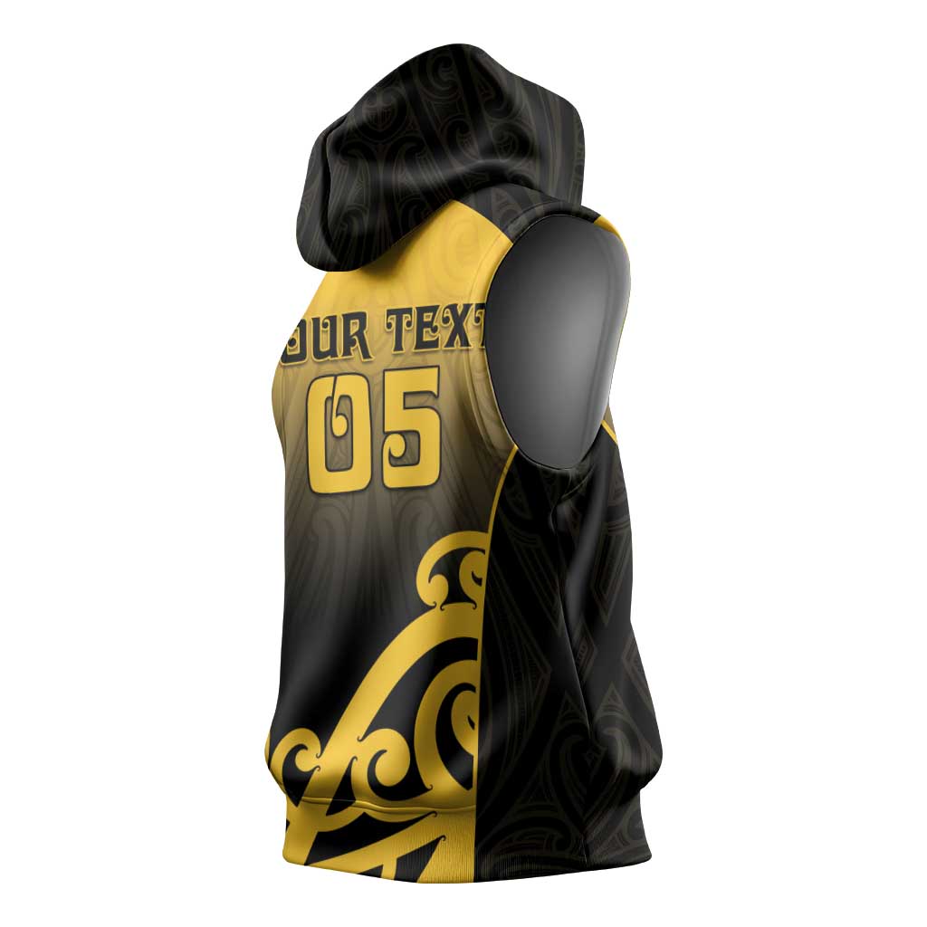Custom Motueka High School Sleeveless Hoodie Maori Koru Pattern