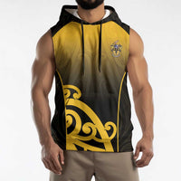 Custom Motueka High School Sleeveless Hoodie Maori Koru Pattern