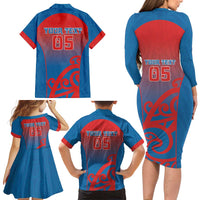 Custom St Joseph's Maori Girls' College Family Matching Long Sleeve Bodycon Dress and Hawaiian Shirt Maori Koru Pattern