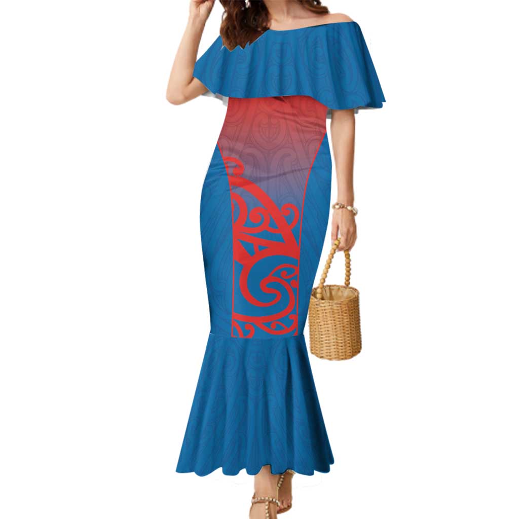 Custom St Joseph's Maori Girls' College Family Matching Mermaid Dress and Hawaiian Shirt Maori Koru Pattern