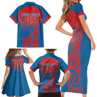 Custom St Joseph's Maori Girls' College Family Matching Short Sleeve Bodycon Dress and Hawaiian Shirt Maori Koru Pattern
