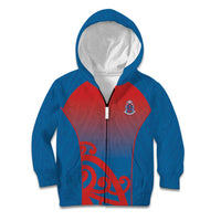 Custom St Joseph's Maori Girls' College Kid Hoodie Maori Koru Pattern LT05 Zip Hoodie Blue - Polynesian Pride