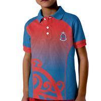 Custom St Joseph's Maori Girls' College Kid Polo Shirt Maori Koru Pattern LT05 Kid Blue - Polynesian Pride