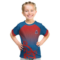 Custom St Joseph's Maori Girls' College Kid T Shirt Maori Koru Pattern LT05 Blue - Polynesian Pride