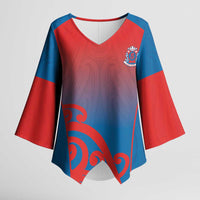 Custom St Joseph's Maori Girls' College Kimono Sleeve Blouse Maori Koru Pattern LT05 Female Blue - Polynesian Pride
