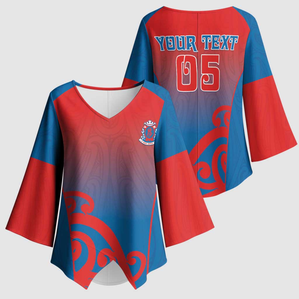 Custom St Joseph's Maori Girls' College Kimono Sleeve Blouse Maori Koru Pattern LT05 - Polynesian Pride