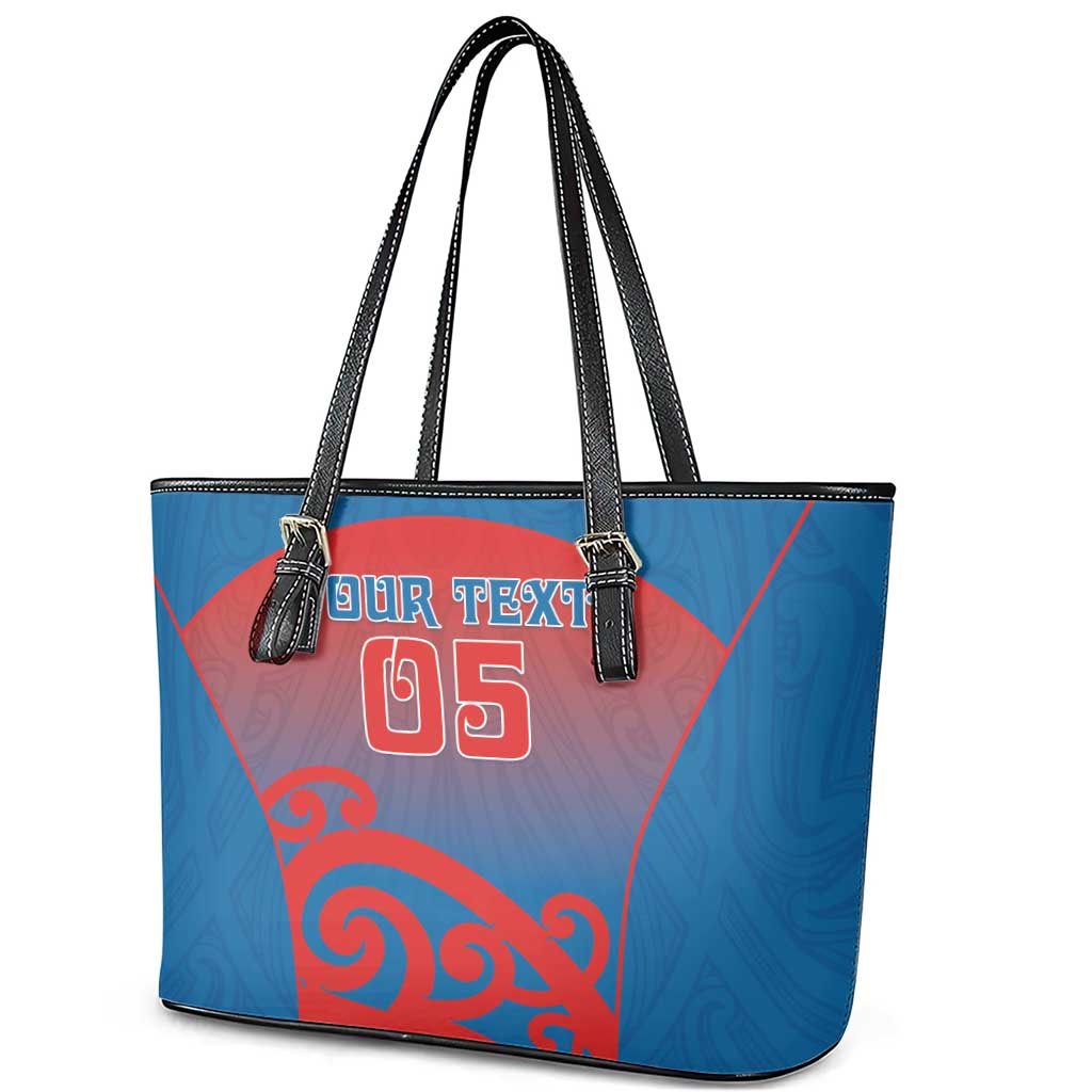 Custom St Joseph's Maori Girls' College Leather Tote Bag Maori Koru Pattern