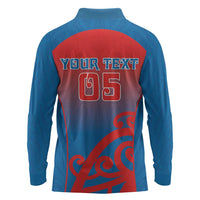 Custom St Joseph's Maori Girls' College Long Sleeve Polo Shirt Maori Koru Pattern
