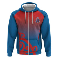 Custom St Joseph's Maori Girls' College Zip Hoodie Maori Koru Pattern LT05 Zip Hoodie Blue - Polynesian Pride