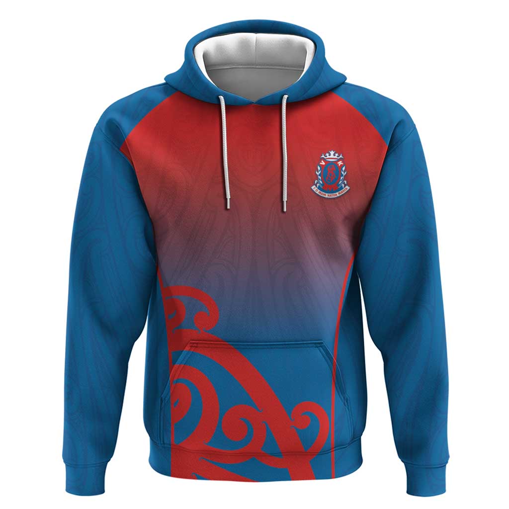 Custom St Joseph's Maori Girls' College Zip Hoodie Maori Koru Pattern LT05 Pullover Hoodie Blue - Polynesian Pride