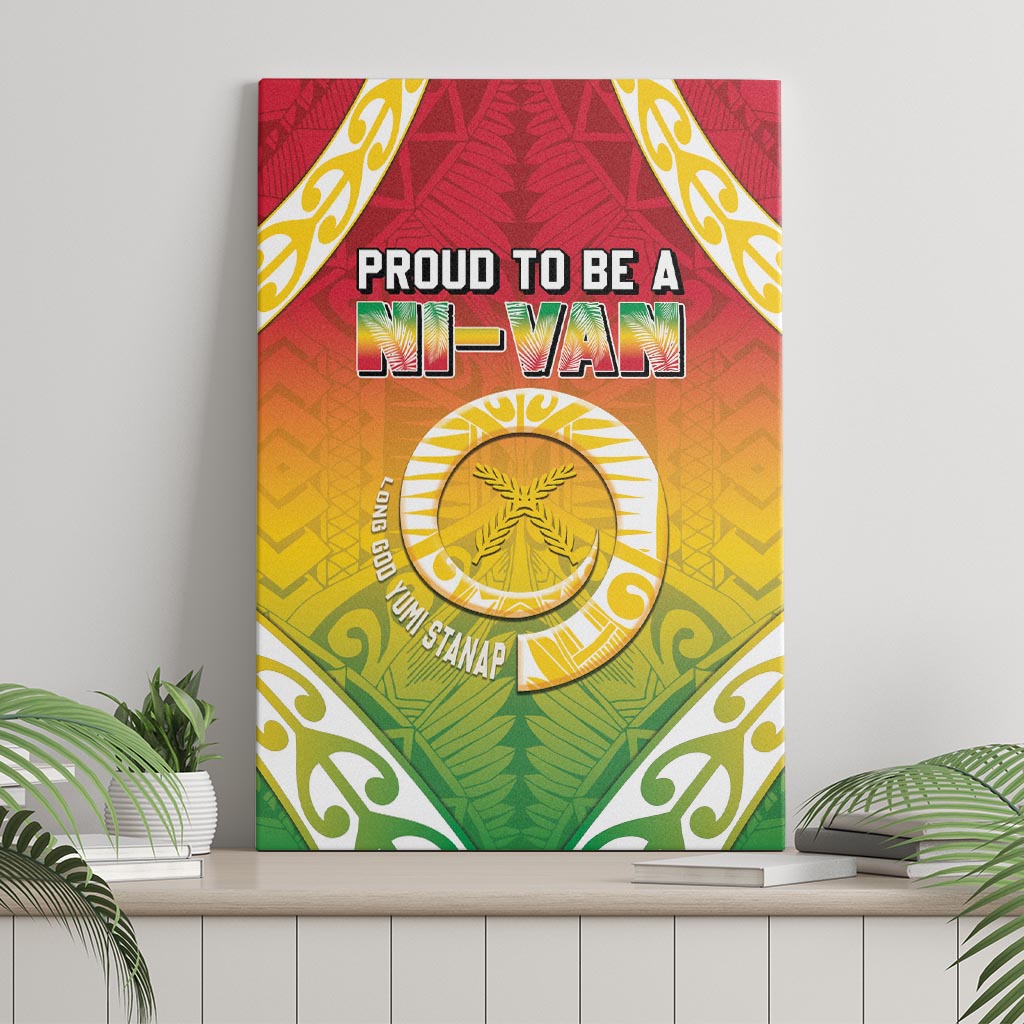 Vanuatu Canvas Wall Art Proud To Be A Ni-Van With Tribal Pattern