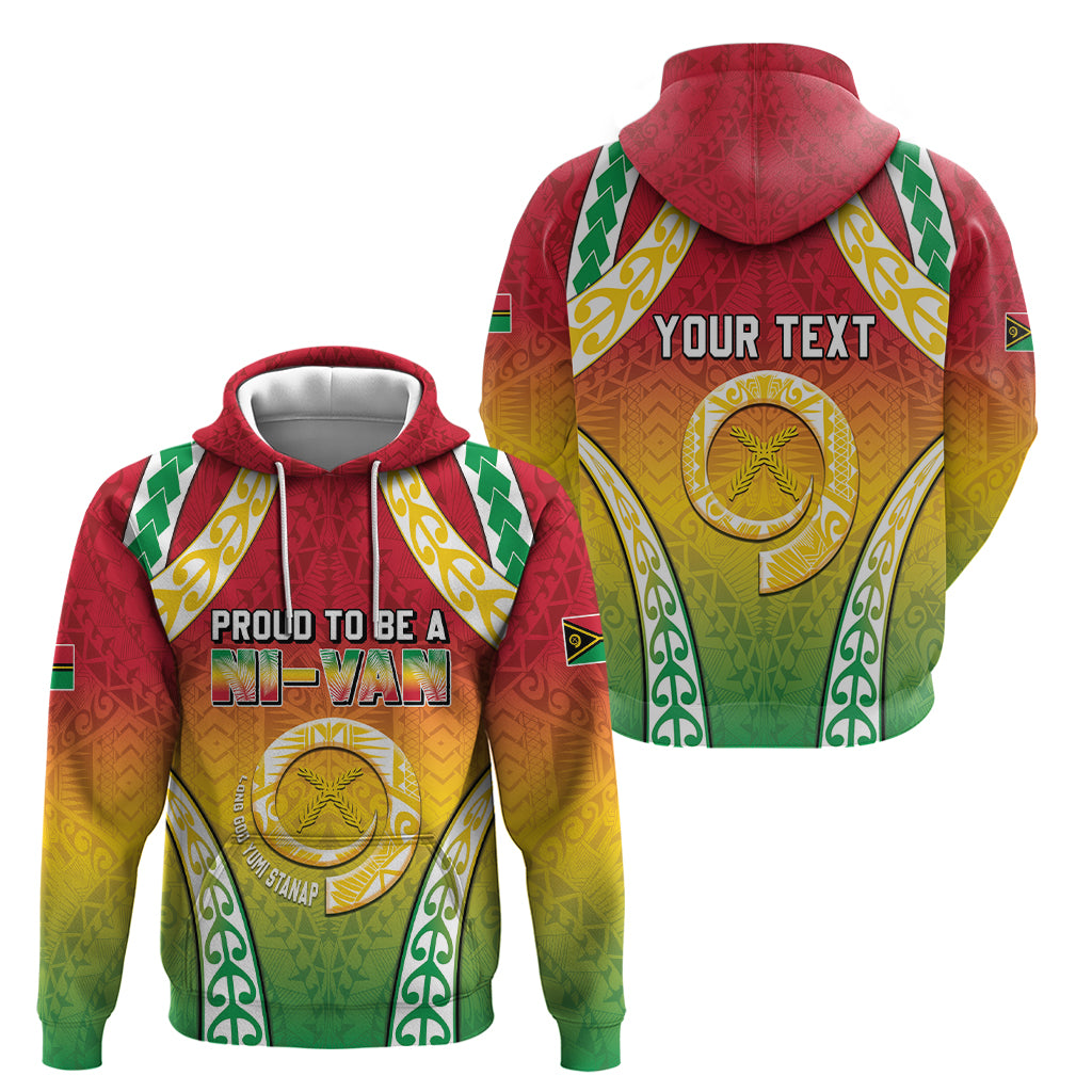 Personalised Vanuatu Hoodie Proud To Be A Ni-Van With Tribal Pattern LT05 - Polynesian Pride