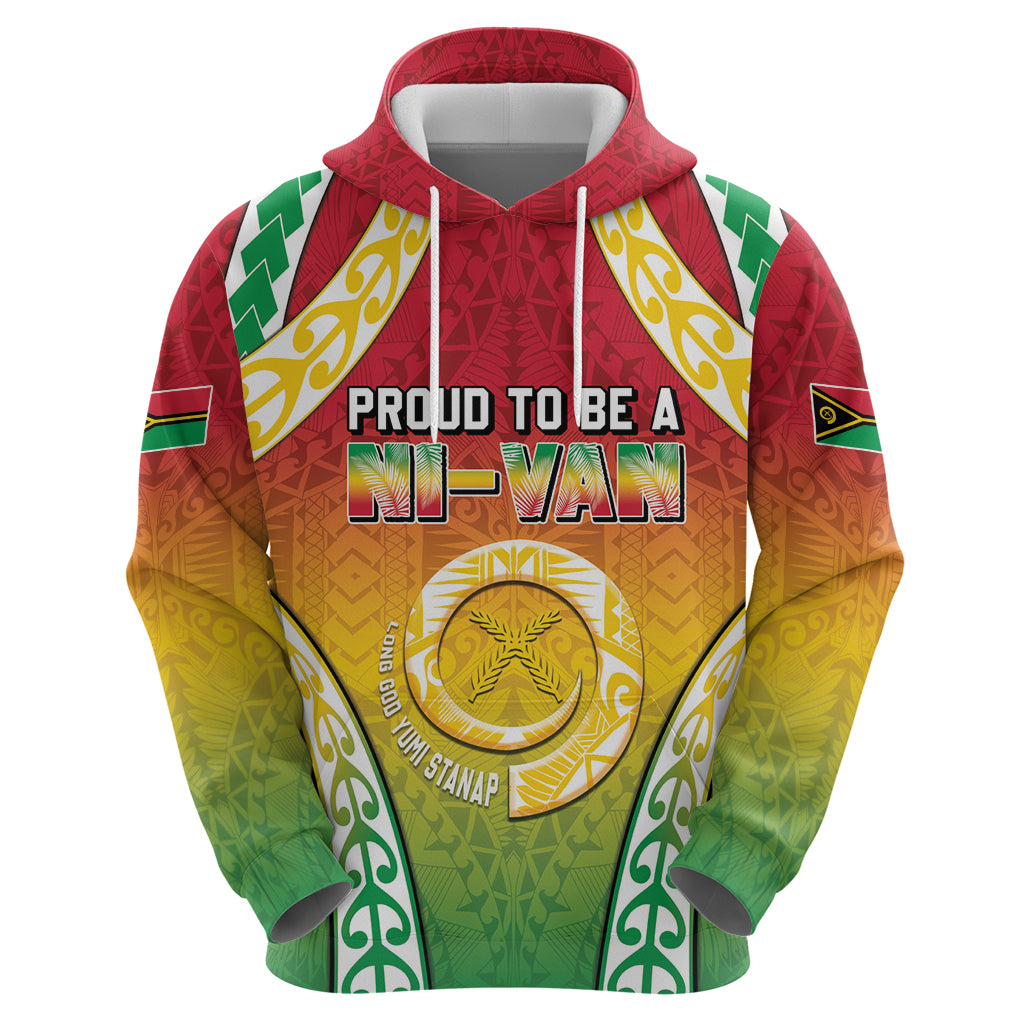 Personalised Vanuatu Hoodie Proud To Be A Ni-Van With Tribal Pattern LT05 - Polynesian Pride