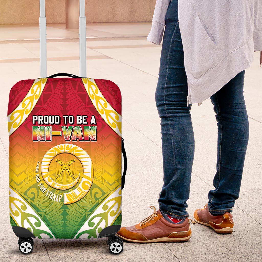 Vanuatu Luggage Cover Proud To Be A Ni-Van With Tribal Pattern LT05 Reggae - Polynesian Pride