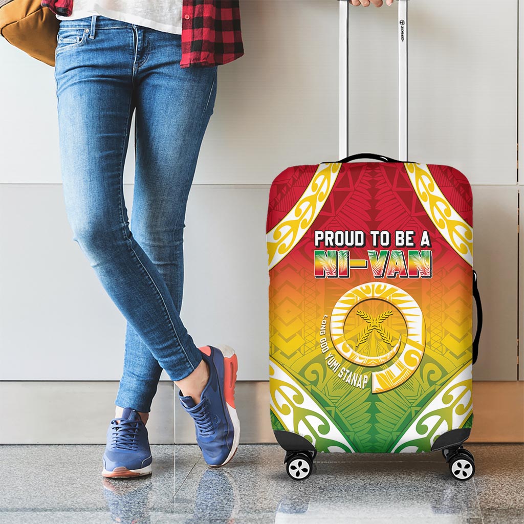 Vanuatu Luggage Cover Proud To Be A Ni-Van With Tribal Pattern LT05 - Polynesian Pride