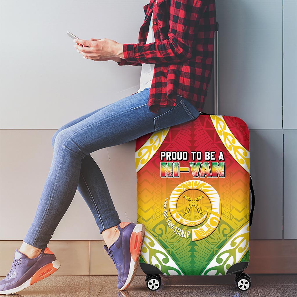 Vanuatu Luggage Cover Proud To Be A Ni-Van With Tribal Pattern LT05 - Polynesian Pride