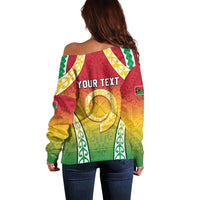 Personalised Vanuatu Off Shoulder Sweater Proud To Be A Ni-Van With Tribal Pattern LT05 - Polynesian Pride