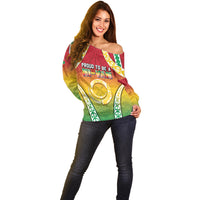 Personalised Vanuatu Off Shoulder Sweater Proud To Be A Ni-Van With Tribal Pattern LT05 - Polynesian Pride