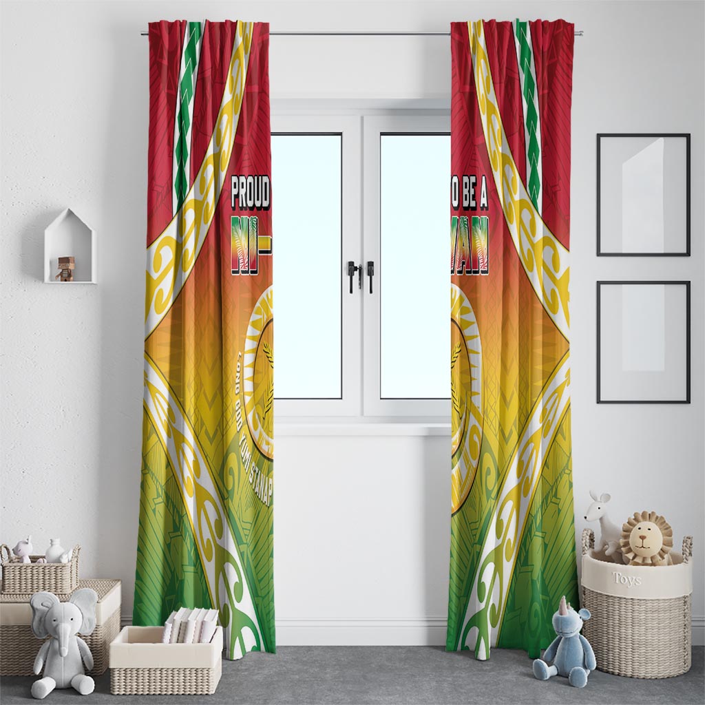 Vanuatu Window Curtain Proud To Be A Ni-Van With Tribal Pattern