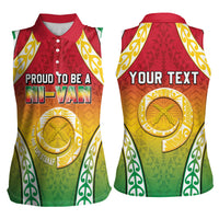 Personalised Vanuatu Women Sleeveless Polo Shirt Proud To Be A Ni-Van With Tribal Pattern LT05 - Polynesian Pride