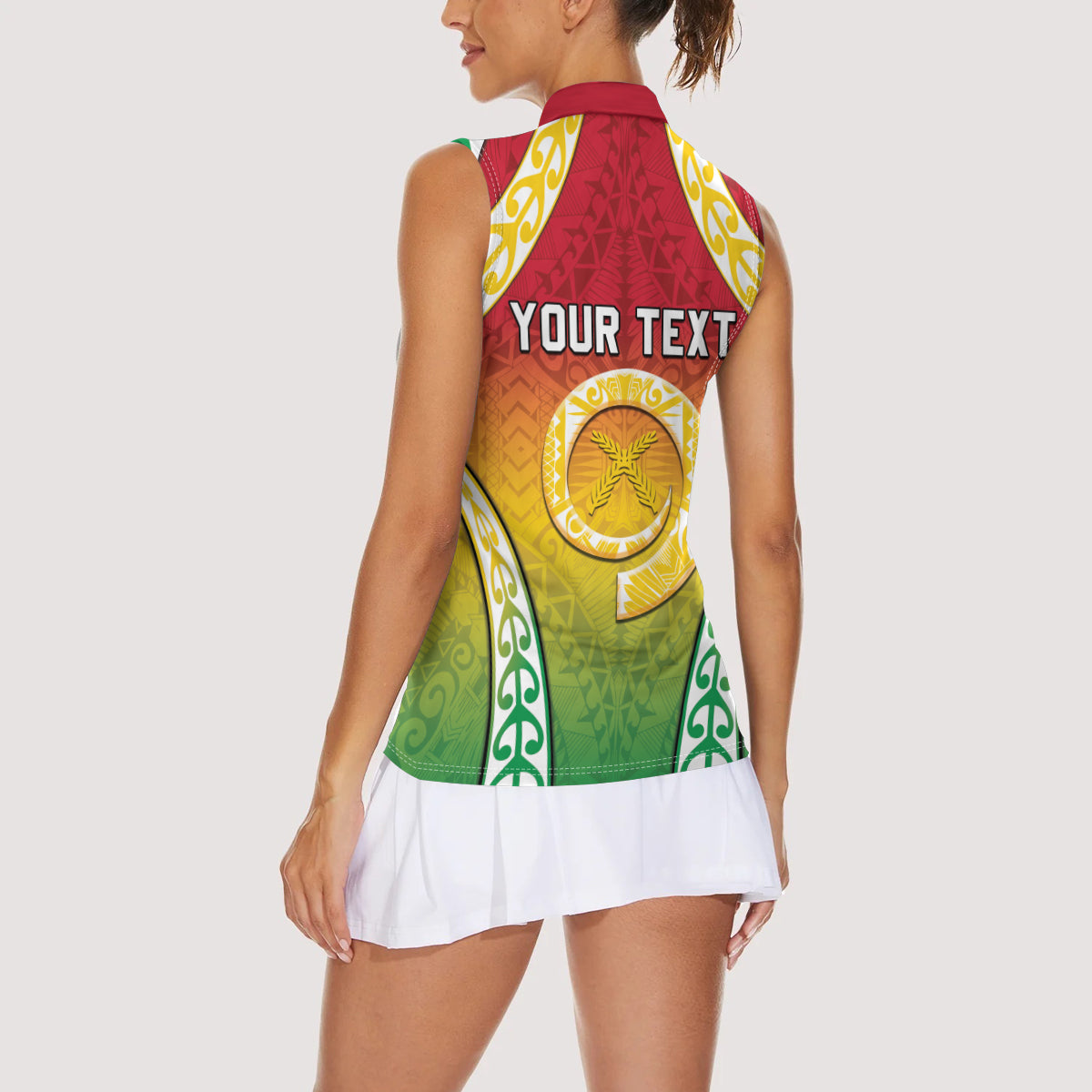 Personalised Vanuatu Women Sleeveless Polo Shirt Proud To Be A Ni-Van With Tribal Pattern LT05 - Polynesian Pride