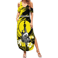 Personalised New Caledonia Day Family Matching Summer Maxi Dress and Hawaiian Shirt Kanaky Flag Coat Of Arms Polynesian Pattern