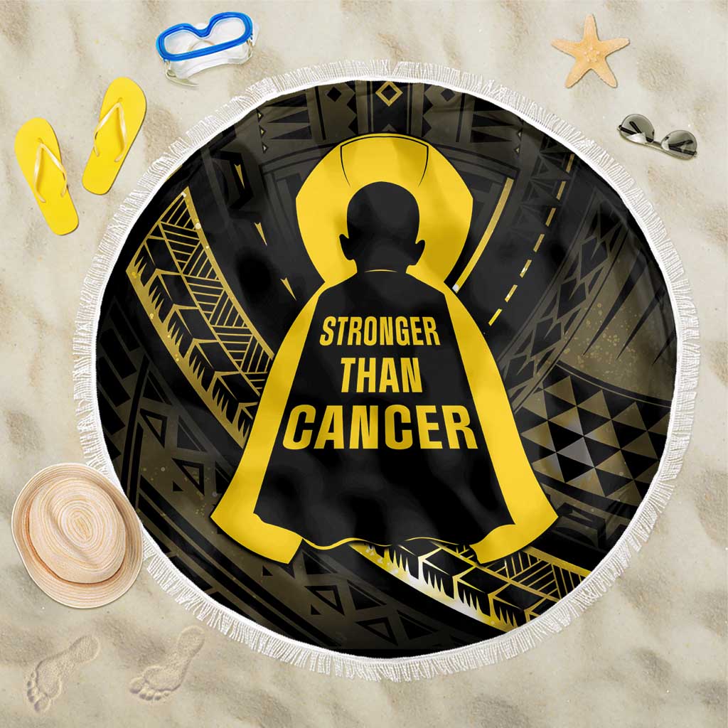 Polynesia Childhood Cancer Awareness Beach Blanket You Are Stronger Than Cancer