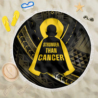 Polynesia Childhood Cancer Awareness Beach Blanket You Are Stronger Than Cancer