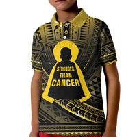 Personalised Polynesia Childhood Cancer Awareness Kid Polo Shirt You Are Stronger Than Cancer