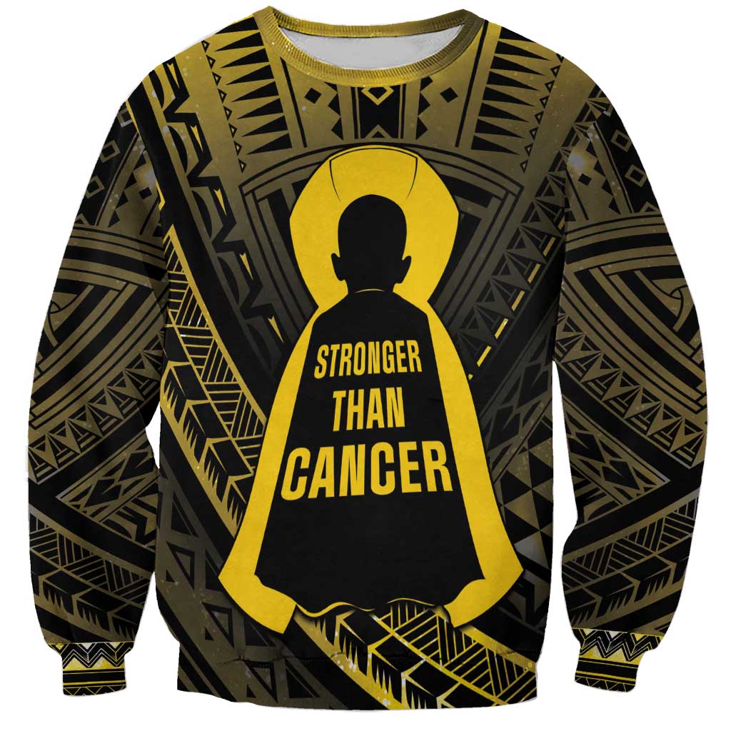 Personalised Polynesia Childhood Cancer Awareness Sweatshirt You Are Stronger Than Cancer