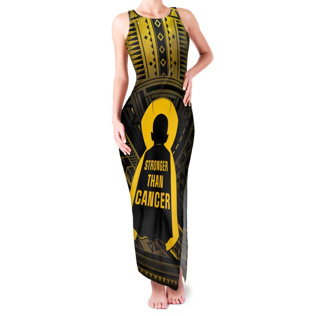 Personalised Polynesia Childhood Cancer Awareness Tank Maxi Dress You Are Stronger Than Cancer