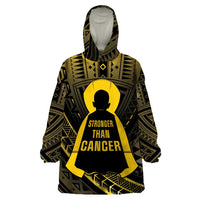 Personalised Polynesia Childhood Cancer Awareness Wearable Blanket Hoodie You Are Stronger Than Cancer