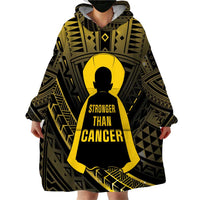 Personalised Polynesia Childhood Cancer Awareness Wearable Blanket Hoodie You Are Stronger Than Cancer