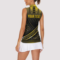 Personalised Polynesia Childhood Cancer Awareness Women Sleeveless Polo Shirt You Are Stronger Than Cancer