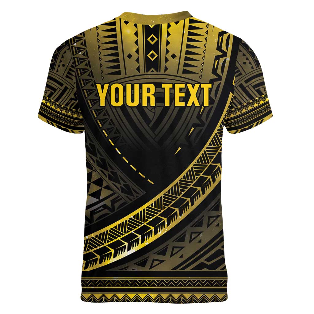 Personalised Polynesia Childhood Cancer Awareness Women V-Neck T-Shirt You Are Stronger Than Cancer