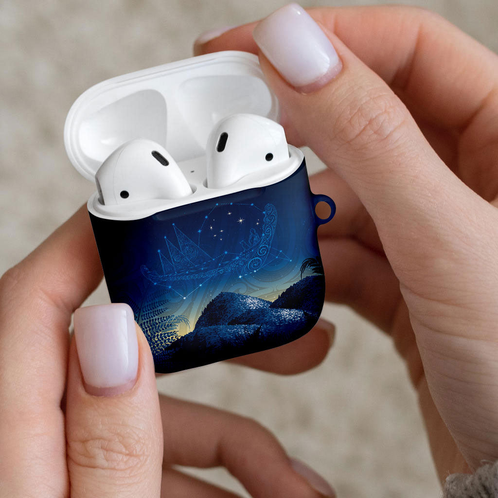 New Zealand Matariki AirPods Case Maori Waka With Silver Fern LT05 - Polynesian Pride