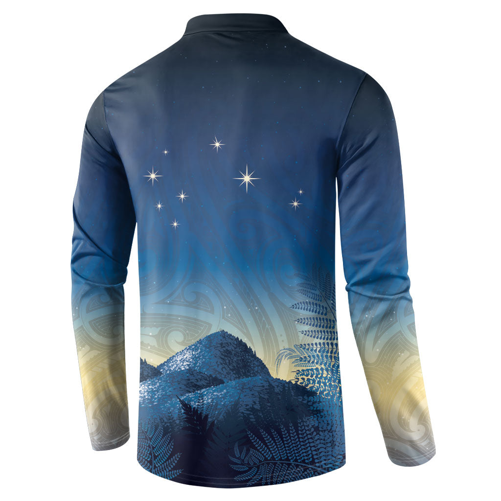 New Zealand Matariki Button Sweatshirt Maori Waka With Silver Fern LT05 - Polynesian Pride
