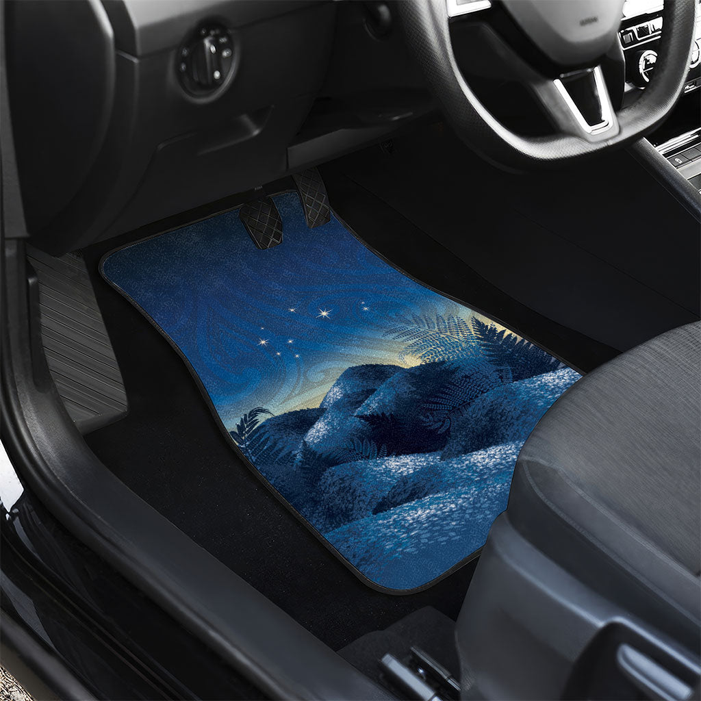 New Zealand Matariki Car Mats Maori Waka With Silver Fern LT05 - Polynesian Pride