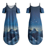 New Zealand Matariki Couples Matching Summer Maxi Dress and Hawaiian Shirt Maori Waka With Silver Fern LT05 - Polynesian Pride